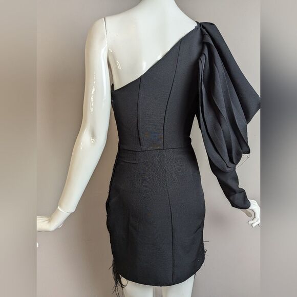 Club L London Black One-Shoulder Mini Dress - Picture 10 of 13